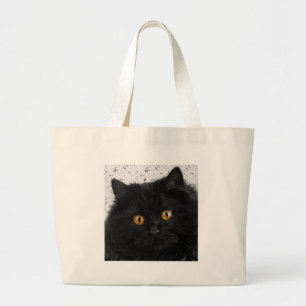 Grand Tote Bag Visage Persan Noir