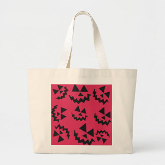 Grand Tote Bag Visages de lanterne rose et noir Jack o’