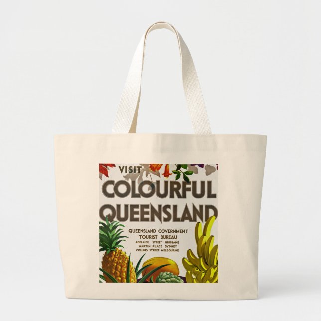 Grand Tote Bag Visiter Colorful Queensland (Devant)