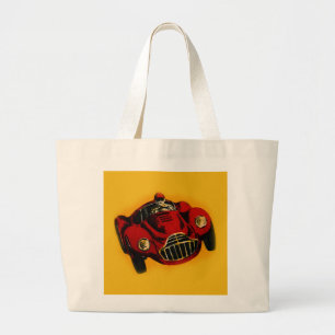 Grand Tote Bag Voiture de course automobile jaune rouge