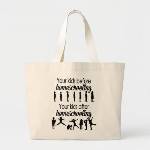 Grand Tote Bag Vos enfants avant et après Homeschooling