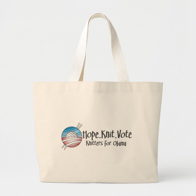 Grand Tote Bag Vote de Knit d'espoir, Fourre-tout (Devant)