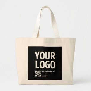 Grand Tote Bag Votre logo avec QR code et texte modifiables