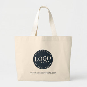 Grand Tote Bag Votre logo d'entreprise et votre adresse de site W