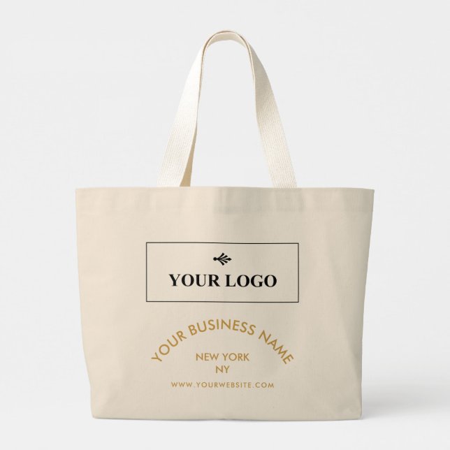 Grand Tote Bag Votre logo Nom d'entreprise Site Web Promotionnel (Dos)