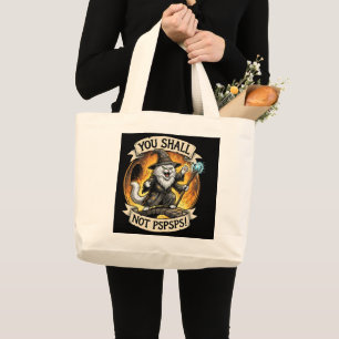 Grand Tote Bag Vous ne PSPSPS drôle Magicien Chat Fantaisie