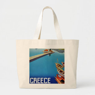 Grand Tote Bag Voyage en Grèce vintage - Île de Corfou