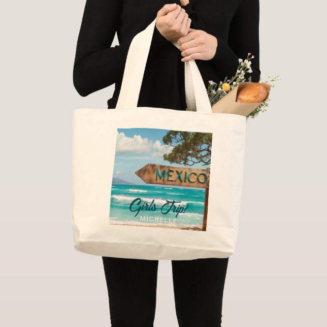 Grand Tote Bag VOYAGE FILLES ! Mexique Fun (Devant (produit))