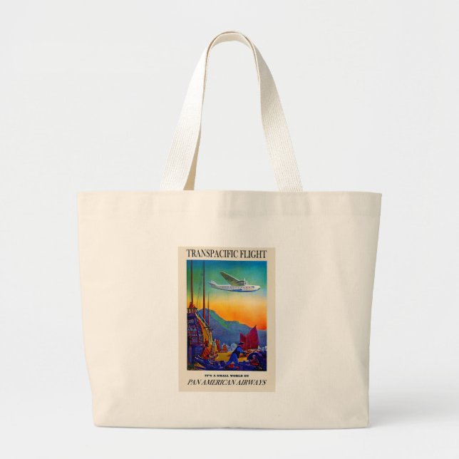 Grand Tote Bag Voyage transpacifique vintage (Devant)