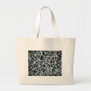 Grand Tote Bag Web Zebra vintage en bandes noir et blanc