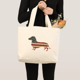 Grand Tote Bag Weenie Le Peuple Dachshund 4 juillet