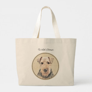 Grand Tote Bag Welsh Terrier Peinture WT Cute Original Chien Art