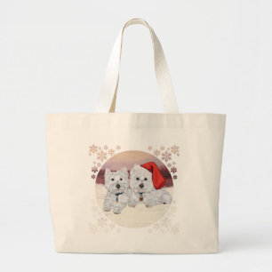 Grand Tote Bag Westies en hiver