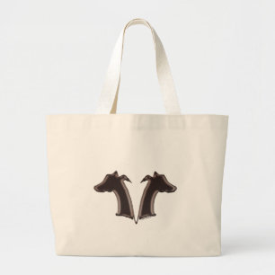 Grand Tote Bag Whippets d'image retournée