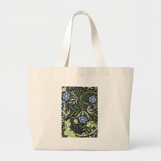 Grand Tote Bag William Morris Fleur d'antiquité aux algues marine (Devant)