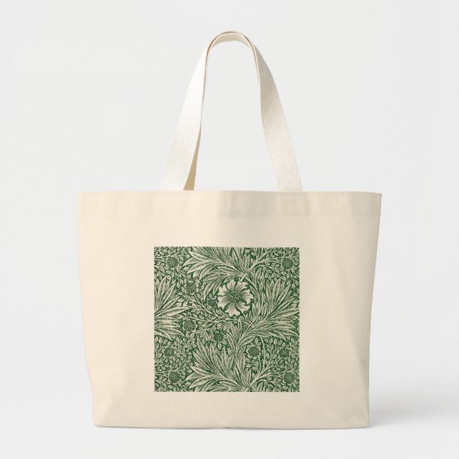Grand Tote Bag william morris marigold fleurs vertes (Devant)
