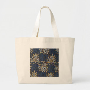 Grand Tote Bag William Morris Tulip Willow Blue Motif