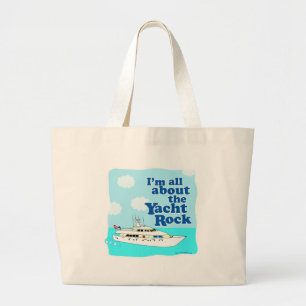 Grand Tote Bag Yacht Rock Drôle Drôle Carton Musique Slogan Fou