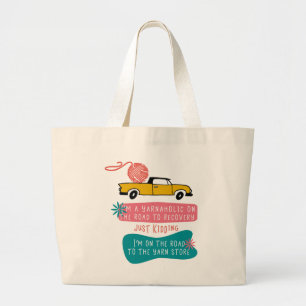 Grand Tote Bag Yarnaholic sur le chemin de la récupération Citati
