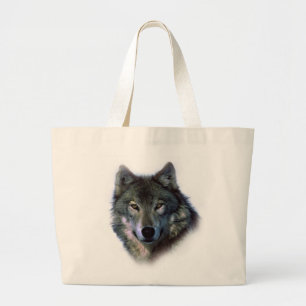 Grand Tote Bag Yeux de loup gris