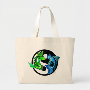 Grand Tote Bag Yin-Yang Koi Design