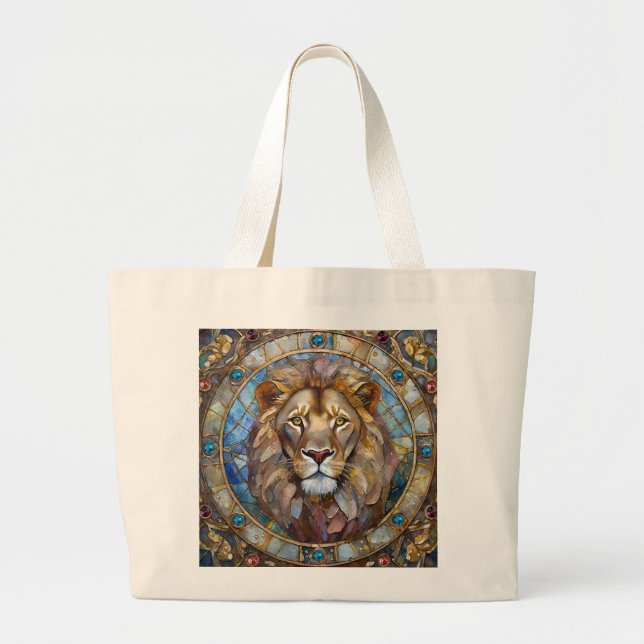 Grand Tote Bag Zodiaque - Léon le Lion (Devant)