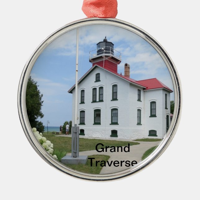 Grand Traverse Lighthouse Metal Ornament (Front)