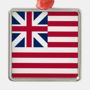 Grand Union, 1st USA Flag of Colonies Metal Ornament
