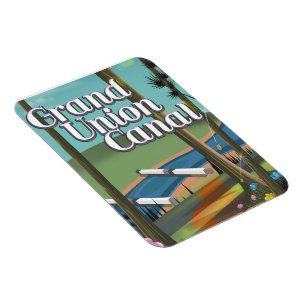 grand union canal travel poster magnet