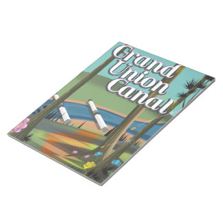 grand union canal travel poster notepad
