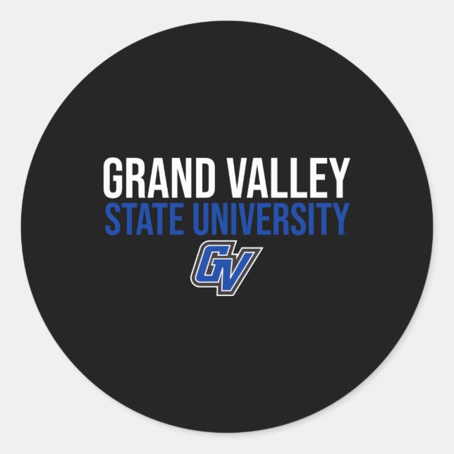 Grand Valley Gvsu Lakers Stacked Classic Round Sticker (Front)