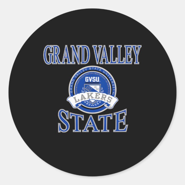 Grand Valley State Lakers Laurels Classic Round Sticker (Front)