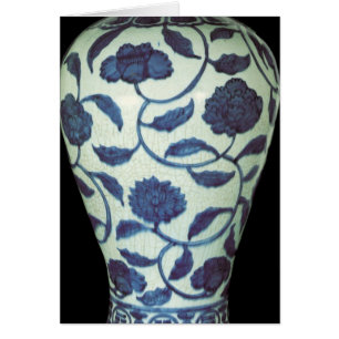 Grand vase bleu et blanc, période de Jaijing