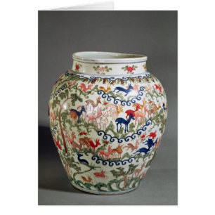 Grand vase décoré de cinq couleurs