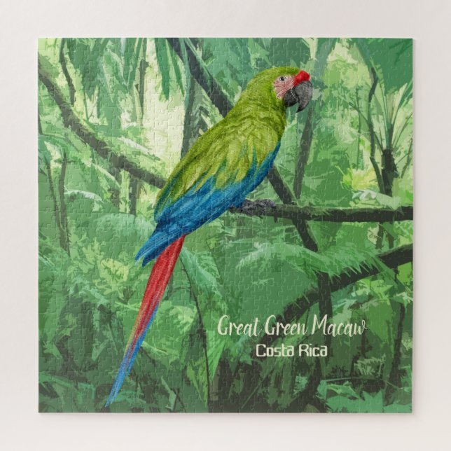 Grand Vert Macaw Costa Rica Design Jigsaw Puzzle (Vertical)