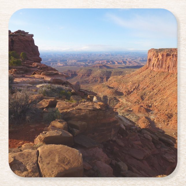 Grand View Point at Canyonlands National Park Square Paper Coaster (Front)