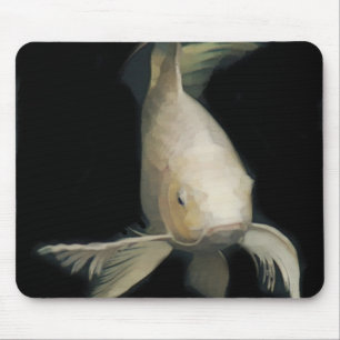 Grand White Koi Mouse Pad