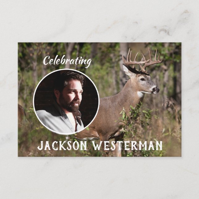 Grand White Tail Buck Memorial   Enclosure Card (Front)