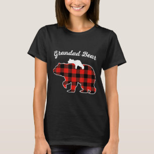 Grandad Bear Flannel Red Plaid Pajama Family Match T-Shirt
