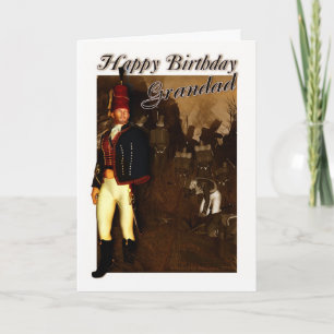 Grandad Birthday Card - 1822 Hussar Officer And Fo