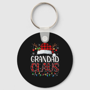 Grandad Claus Christmas Lights Pajama Family Match Keychain