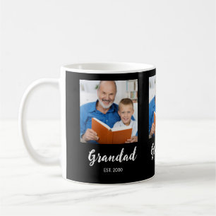 Grandad Established 3 Photo  Black Coffee Mug