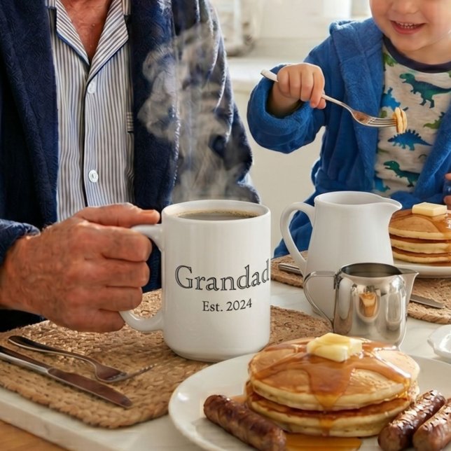 Grandad Established Black Bold Minimal  Coffee Mug (Creator Uploaded)