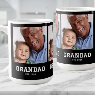 Grandad Established Bold Black 3 Photo Coffee Mug