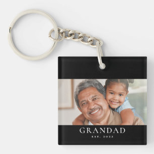 Grandad Established Modern Photo Keychain