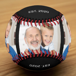 Grandad Established Modern Script 3 Photo Black Baseball