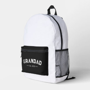 Grandad Established New Grandad Gift Printed Backpack