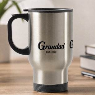 Grandad Established New Grandfather Gift Travel Mug