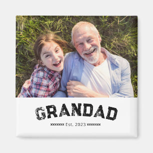 Grandad Established Photo Gift Magnet