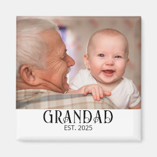 Grandad Established Photo Gift Magnet